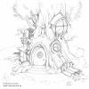 Coloring pages for kids and adults.tree house. 1