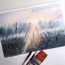 Painting the sea, clouds, skies, people, birds and sand. Kuvahaun Tulos Haulle Aquarelle Painting Watercolor Illustration Art Painting Art