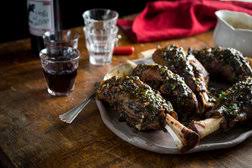 Boston chef rachel klein braises these lamb shanks until the meat falls off the bone, then serves them with a rich sauce of red wine and vegetables. Mediterranean Lamb Shanks Recipe Nyt Cooking