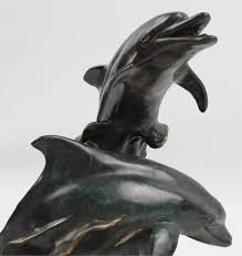 These pieces dolphin figurines and sculptures are perfect for gifts of almost any occasion, birthdays, anniversaries, christmas and anything in between. Lot Bronze Dolphin Sculpture Dale Evers