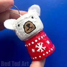Upcycle champagne corks and wine corks and turn them into simple polar bear cork ornaments for diy christmas decorations. Cork Polar Bear Ornament Red Ted Art Make Crafting With Kids Easy Fun