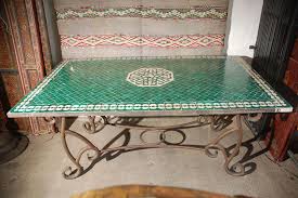Rated 5 out of 5 stars. Moroccan Vintage Mosaic Green Tile Dining Table At 1stdibs
