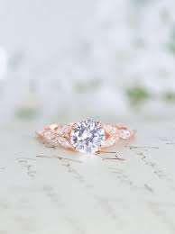 Rose Gold Engagement Ring Art Deco Ring Vintage Wedding Ring Antique Ring Cubic Zirconia Ring Cincin Kawin Sederhana Cincin Tunangan Cincin Perkawinan