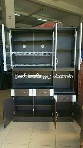 Daftar harga kitchen set disini adalah daftar harga kitchen set murah dan sebagian besar harga kitchen set minimalis modern dengan harga kitchen set per rel laci double track, lampu lid streep, rak piring dan rak sendok. Jual Lemari Piring Rak Piring Kitchen Set Minimalis Putih Hitam Murah Kaca Di Lapak Bagsho59 Bukalapak