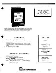 If you have a preference please let us know at. Be1 27 Be1 59 Be1 27 59 Voltage Relays Manual Basler Electric Ecp Solutions Ecp Solutions