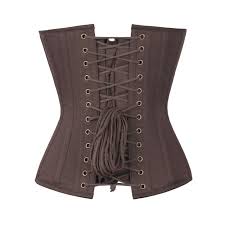 Norton Cotton Brown Overbust Corsets With Cups