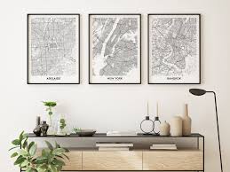 City Map Prints 3 For 2 City Maps Map Prints Custom Map Etsy Map Wall Art Map Decor Map Wall Art Decor