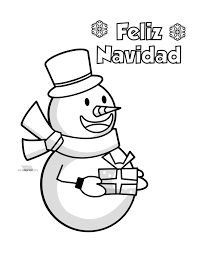 Muñeco De Nieve Para Colorear Navidad
