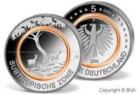 Die 5 euro münze 2019 ist nun bereits die 4. Neue 5 Euro Munze Subtropische Zone 2018 Munzkontor