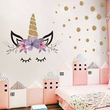 There are 23291 girls bedroom wall stickers for sale on etsy, and they cost $16.44 on average. Home Decor Items Cute Unicorn Flower Dot Art Wall Sticker Girls Bedroom Kids Room Decal Home Sky Kisetsu System Co Jp