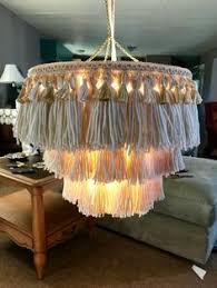 Tassel Chandelier Bohemian Lighting Boho Chandelier Etsy Diy Chandelier Bohemian Lighting Handmade Chandelier