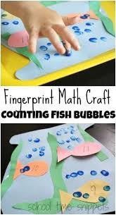 Counting Bubbles Preschool Fish Theme Fingerprint Activity Math Activities Preschool Math Crafts Pets Preschool Theme