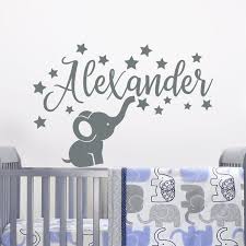 Name Wall Decal Baby Elephant Decal Boy Name Wall Decal Etsy In 2020 Elephant Wall Decals Elephant Decal Boys Room Decals