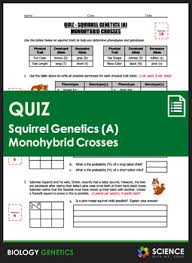 For all of the following questions, use these facts: Quiz Squirrel Genetics With Simple Monohybrid Crosses Part A