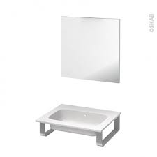 Lavabo salle de bain pmr. Pack Salle De Bains Pmr Plan Vasque En Resine Rezo Miroir L60 5 X P50 5 Cm Oskab