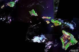 Hawaiian Islands Land Satellite Map Hawaii County Hawaii County Map