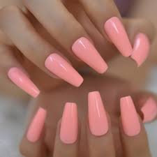 Hope they can inspire you and read the article to get the gallery. Peach Pink Long Coffin Nails Tapered Uv Gelnails Reuable Fake Nails For Lady Finger Decorative Press On Fingernails 24 False Nails Aliexpress