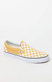 Black And Gold Checkered Vans Vans Classic Checkerboard Gold White Slip On Shoes White Slip On Shoes Slip On Shoes Shoes