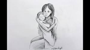 Experiment with deviantart's own digital drawing tools. How To Draw Mom And Baby Pencil Sketch Baby Sketch Mothers Day Drawings Pencil Sketch