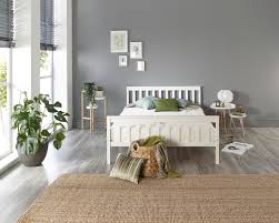 The solid wood bed frame is leaving enough space underneath for storage your necessaries. Solid Wood White Bed Frame Single To Super King Sizes