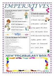 These sentences just need to ask or tell someone to do something. English Esl Imperative Worksheets Most Downloaded 86 Results