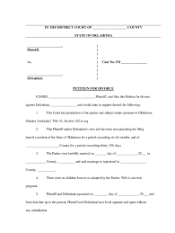 You will get a complete settlement agreement. Download Blank Petition For Divorce Forms For Oklahoma Fill Online Printable Fillable Blank Pdffiller