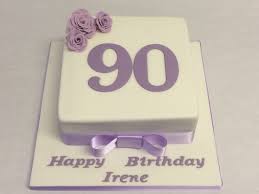 One can make her happy by bringing her favorite sweet followed by the dinner. Square 90th Birthday Cake With Roses Adult Birthday Cakes Celebration Cakes Cakeology