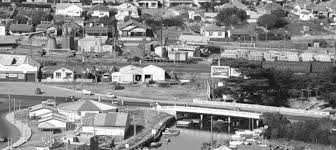 Black And White Striped Road Sign Australia Mordialloc Station Aerial Photo 1950 1953 Carnival In Foreground Striped Roofs Aerial Photo Photo Old Photos