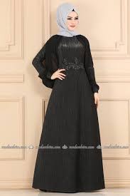 Modaselvim Abiye Sifon Detay Simli Abiye 2164ms212 Siyah Elbise Siyah