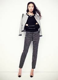 Black And White Checkered Pants Outfit Women Checkered Work Trousers For Women Business Casual Pants With Grey Blazer Fashion Clothes Women Professional Outfits Women Business Casual Summer