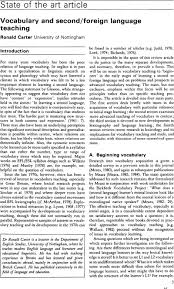 Vocabulary And Second Foreign Language Teaching Language Teaching Cambridge Core
