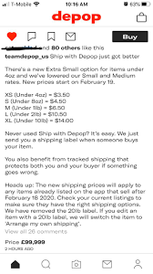 Jun 16, 2019 · here is a tip with shipping first class, on the depop app it states that shipping is.5lb ( half of a pound) or 8 ounces, however according to usps first class shipping allows packages up to 15.99 ozs and i have confirmed with my local usps that as such the first class depop shipping label will allow up to 15.99 ozs. Did Everyone See The Ship With Depop Update Great For Lighter Items But The 2lb Option Is More Expensive Now Depop