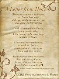 Always On My Mind Letter From Heaven Inspirational Quotes Words