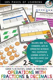 Operations With Fractions And Decimals Teks Math Activities Free Math Worksheets Math Teks Math Activities