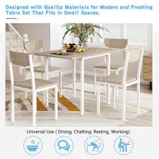 East west 9pc vancouver dining set table w/ 8 padded seat chairs in espresso. Buy 5 Piece Dining Table Set Modern Kitchen Table Sets With Dining Chairs For 4 Heavy Duty Metal Rectangular Dining Room Table Set For Home Kitchen Living Room Restaurant L940 Online In