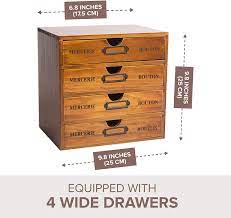 Small wood desktop organizer storage box with drawers, french design, 2 drawers. Buy Primo Supply Home Office Desk Organizer With 4 Storage Drawers Wooden Storage Box Rustic Dresser Vintage Desk Organizers And Accessories School Supplies Office Supplies Drawer Organizer