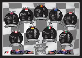 Formula1 Jpg 700 495 Pixels Car Themed Wedding Seating Plan Wedding Wedding Table Plan