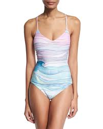 Waves Lace Up Maillot One Piece Swimsuit