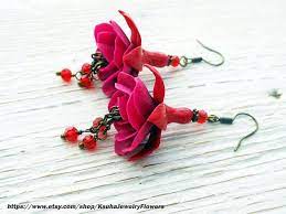 Polymer Clay Fuchsia Flower Jewelry Fimo Diy Polymer Clay Tutorials Fuchsia Flower Polymer Clay Flowers Flower Jewellery