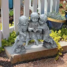 With options in metal for your garden, resin or plastic that will be easy to move, or pieces that are ceramic, traditional, modern, rustic or novelty, you will find the selection of beautiful lawn ornaments at wayfair will bring you plenty of choices to find something just right for your space. Design Toscano Nature S Scholars Children Reading Garden Statue Wayfair