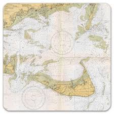 Nantucket Nautical Chart Coasters Set Of 4 Maps Map
