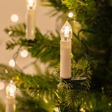 50 Warm White Led Christmas Candle Indoor Fairy Lights With Tree Clips In Ivory By L White Christmas Lights Flameless Christmas Candles Christmas Candle Lights