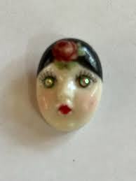 Vintage Adagio Signed Lady Face Pin
