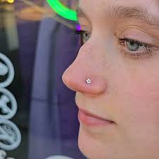 Fresh nostril piercing. 18g titanium jewelry from @elementbodyjewelry  anodized in-house right here at @beatnikpiercingandjewelry thankx for  looking!