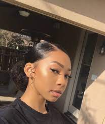 Sleeeeeeek Bun Natural Hair Styles Slick Hairstyles Edges Hair