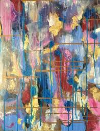 Original Black And Blue White And Gold Tetsuo Beautiful Abstract Original Acrylic Canvas Etsy Painting Abstract Art