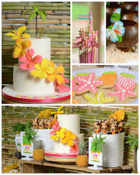 Add lots of flowers, place a few palms (if you don't have these houseplants, make them from balloons). Kara S Party Ideas Hawaiian Luau Themed Birthday Party