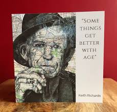 Keith Richards Inspired Greeting Birthday Card. Blank Inside