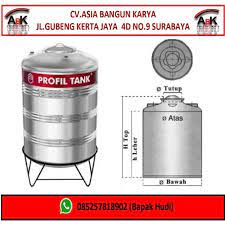 Tangki air ini memiliki beberapa jenis antara lain yaitu tangki air yang terbuat dari bahan aluminium, plastik, pe dan stainless steel. Jual Tangki Air Tandon Air Profil Tank Stainless Steel 3900l Asia Bangun Karya