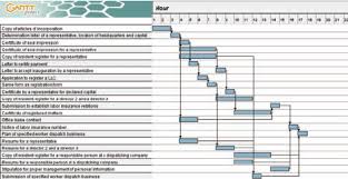 Gantt Chart Indicating The Steps Of One Stop Application Of